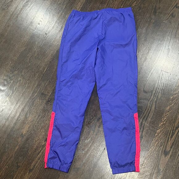 Vintage NIKE Track Pants Men’s Medium Spell Out Nylon 90s Gray Tag Purple Pink - Picture 2 of 8
